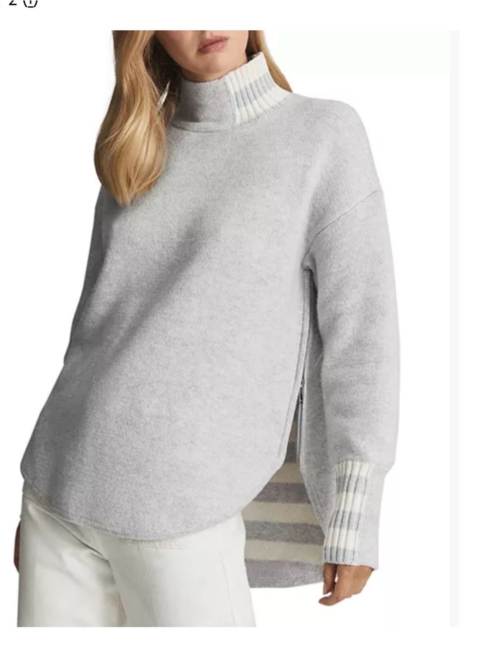 Reiss  Naomi Striped Roll Neck Sweater size XS